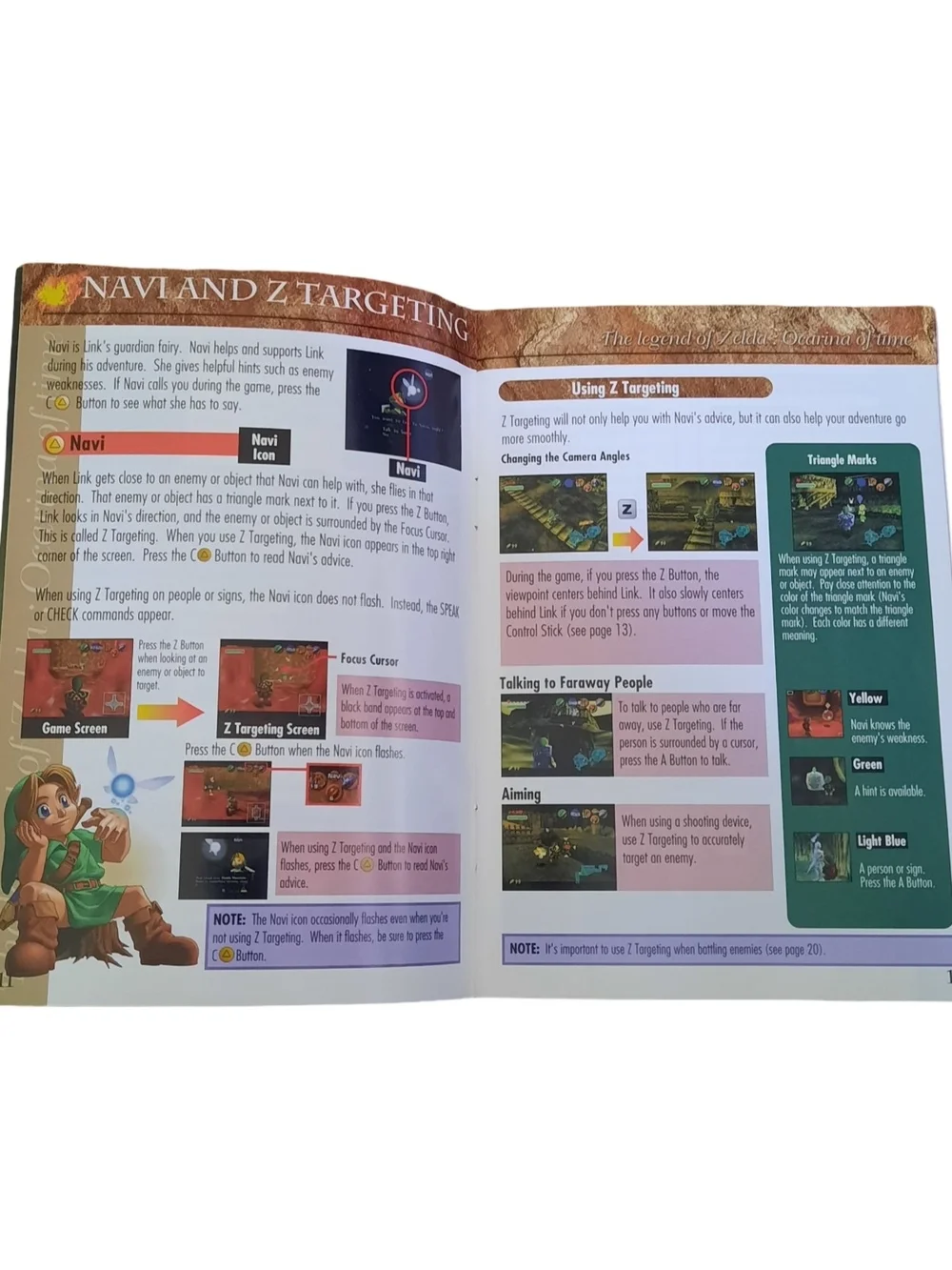 Nintendo The Legend of Zelda: Ocarina of Time Instruction Booklet - Gold
